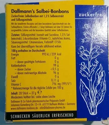 Dallmann's Pharma Candy GmbH, DALLMANN'S Salbei-Bonbons zuckerfrei 20 St Bonbons