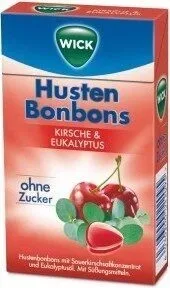 Dallmann's Pharma Candy GmbH, WICK Husten Bonbons WILDKIRSCH & EUKALYPTUS ohne Zucker  46 g Bonbons