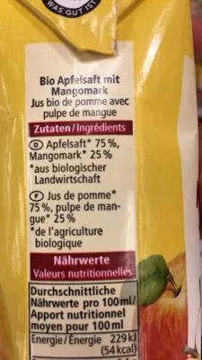 undefined, Alnatura Bio Apfel Mango 100% Direktsaft 330ML