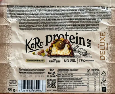 undefined, KoRo Protein Bar Deluxe Pistachio Butter 55G