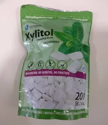 Hager Pharma GmbH, miradent Xylitol Chewing Gum Spearmint 200 St Kaugummi