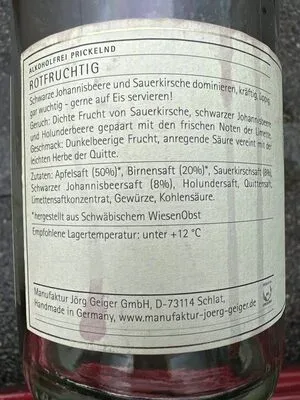 undefined, Manufaktur Jörg Geiger Prisecco Rotfruchtig alkoholfrei 0,75L