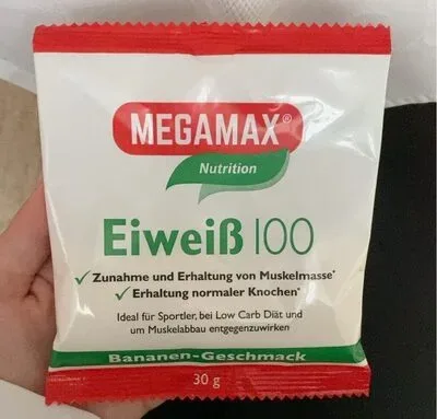 Megamax B.V., Eiweiß 100 Bananen-Geschmack MEGAMAX  30 g Pulver