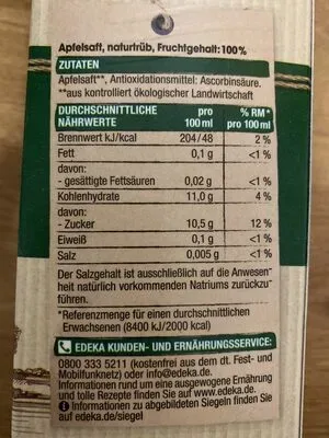 undefined, Edeka Bio Apfelsaft naturtrüb 1L