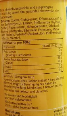 MARVECS GmbH - Marketing-Vertrieb-Consulting-Service, Ricola ORIGINAL KRÄUTERZUCKER 250 g Bonbons