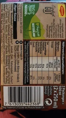 undefined, Maggi Jäger-Sauce ergibt 2x 250ML