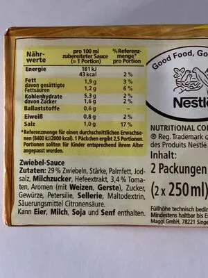 undefined, Maggi Zwiebel-Sauce ergibt 2x 250ML
