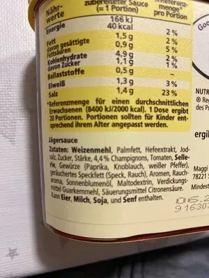 undefined, Maggi Jägersauce ergibt 2L