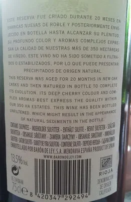 undefined, Baron de Ley Reserva Rioja Rotwein 0,75L