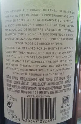 undefined, Baron de Ley Reserva Rioja Rotwein 0,75L