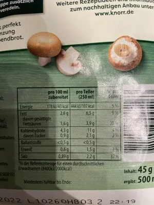 undefined, Knorr Feinschmecker Champignon Cremesuppe 45G