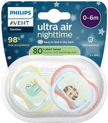 PHILIPS AVENT, 2er-Pack Schnuller ultra air Nighttime, 0-6M