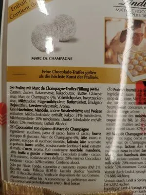 Lindt, Lindt - Truffes au Marc de Champagne, Xmas, 135g