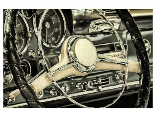 image LAND Digitaldruck auf Acrylglas Oldtimer Lenkrad  | Schubiger Möbel