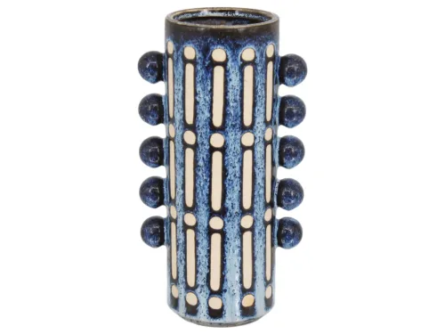 Decofinder, Decofinder Vase Keramik, Blau  | Schubiger Möbel
