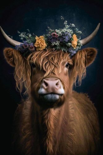 image LAND Glasbild Flower Cow  | Schubiger Möbel