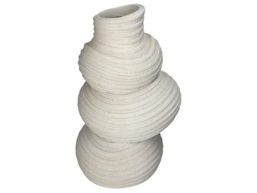 LIVIQUE, Vase Myko Beige Kunstharz 36.6 cm - Material: Polyresin - Vase