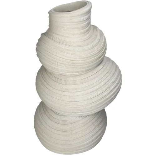 LIVIQUE, Vase Myko Beige Kunstharz 36.6 cm - Material: Polyresin - Vase