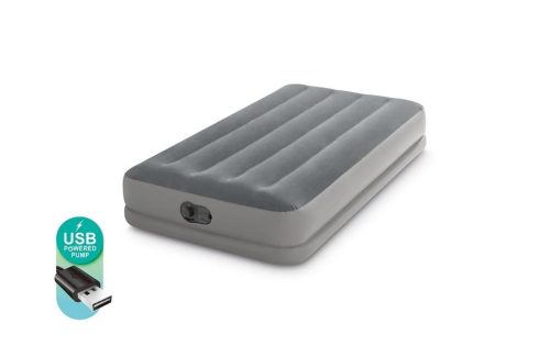 Intex, Intex 64112 TWIN DURA-BEAM PRESTIGE AIRBED W/FASTFILL USB PUMP Luftbett (L x B x H) 1910 x 990 x 300 mm Grau