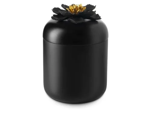 Abhika, Abhika Dose Peony Schwarz H: 16 cm  | Schubiger Möbel