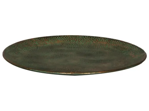 Decofinder, Decofinder Tablett Metall Grün D: 5 cm  | Schubiger Möbel