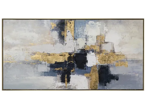 image LAND Gemälde Gold Reflektiert Blau  | Schubiger Möbel
