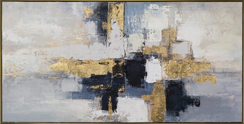 image LAND Gemälde Gold Reflektiert Blau  | Schubiger Möbel