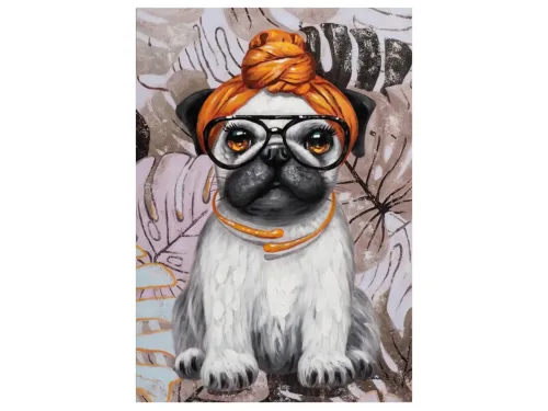 image LAND Bild Mops mit Turban  | Schubiger Möbel