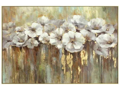 image LAND Bild Weisser Mohn mit Gold Mehrfarbig | Schubiger Möbel
