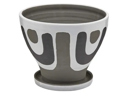 Edg Vase Phoenix Schwarz Weiss H: 22 cm  | Schubiger Möbel