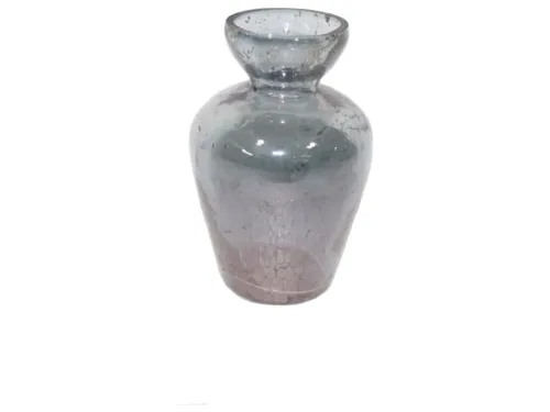 Decofinder, Decofinder Vase Glas Grau H: 11 cm  | Schubiger Möbel
