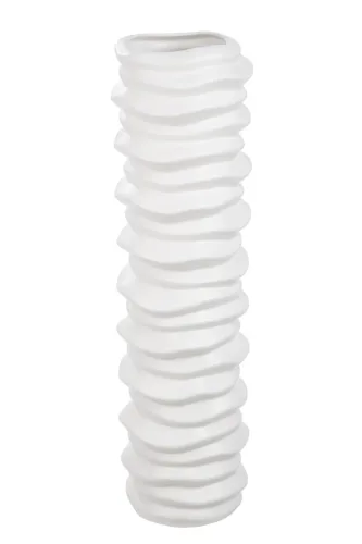Gilde Vase Rillo Keramik Weiss H: 58 cm  | Schubiger Möbel