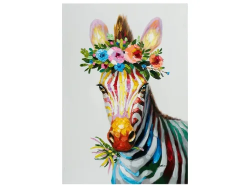 image LAND Bild Zebra mit Blumendeko  | Schubiger Möbel