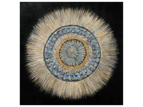 image LAND Bild Blaugraues 3D Mandala Schwarz | Schubiger Möbel