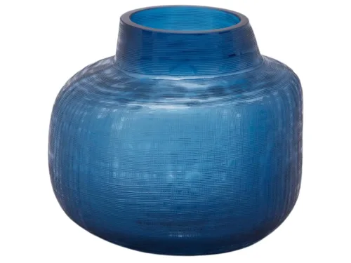 Edg, Edg Vase Trame Glas Blau H: 20 cm  | Schubiger Möbel