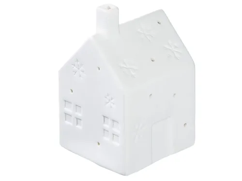 Gilde, Gilde Windlicht mit LED Haus-Led, Cozy, Weiss H: 12 cm  | Schubiger Möbel