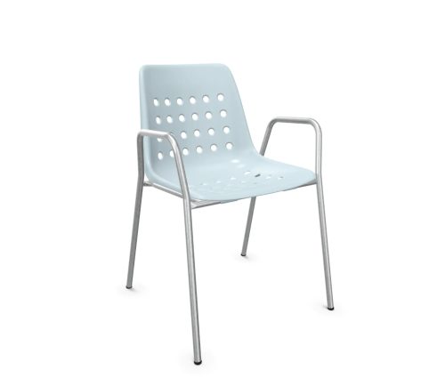Schubiger Möbel, Schaffner Schalen-Stuhl Bermuda mit Armlehne Blau | Schubiger Möbel
