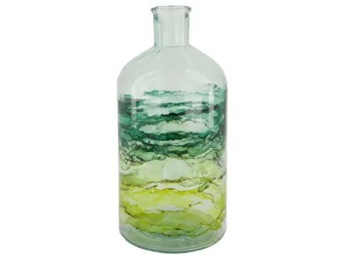 Decofinder, Decofinder Vase Flasche, Glas, Grün H: 28 cm  | Schubiger Möbel
