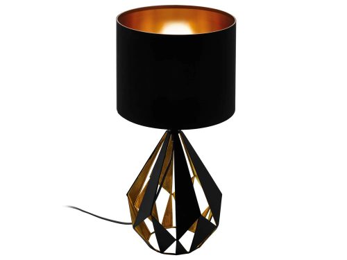 Eglo, Eglo Tischlampe Carlton 5 Kupfer/Schwarz Stahl 25 cm 51 cm - Farbe: schwarz/kupfer - Tischlampe