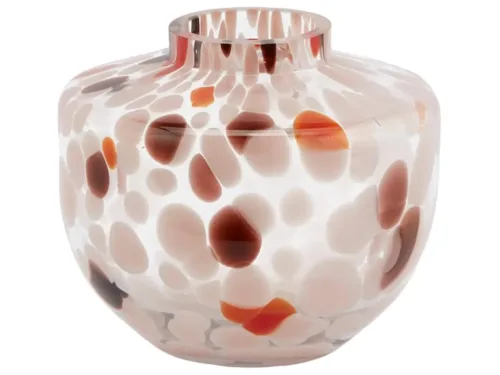 Edg, Edg Vase Glas Getupft Rosa H: 12 cm  | Schubiger Möbel