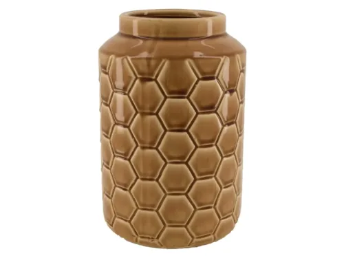 Dijk, Dijk Vase Wabe Hellbraun H: 26 cm  | Schubiger Möbel