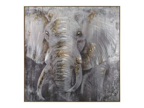 image LAND Bild mit Rahmen Elefant in Silber  | Schubiger Möbel