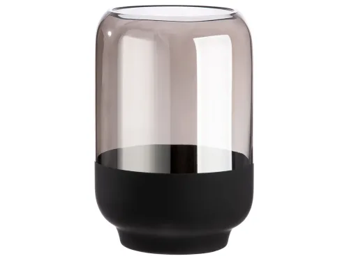 Gilde, Gilde Vase Glas Silber Anthrazit H: 25 cm  | Schubiger Möbel