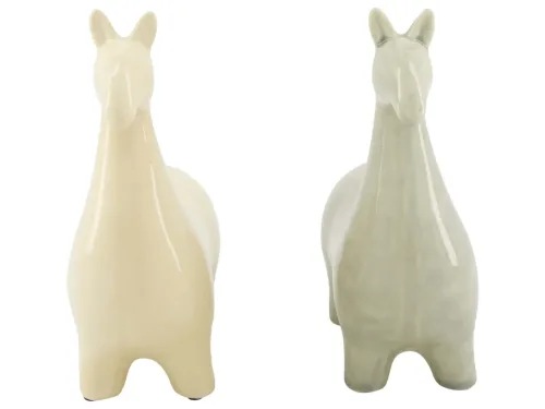 Decofinder, Decofinder Figur Alpaka, Grau-Creme H: 23 cm  | Schubiger Möbel