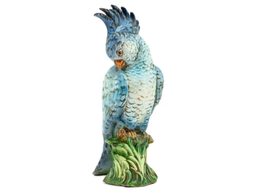 Abhika, Abhika Figur Kakadu Keramik Blau H: 42 cm  | Schubiger Möbel