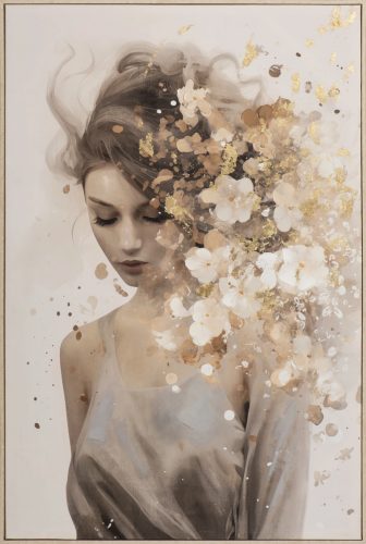 image LAND Gemälde Gold Flowers in Hair  | Schubiger Möbel