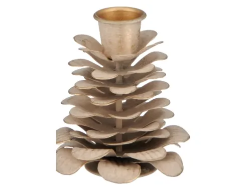 Gasper, Gasper Kerzenständer Zapfenform, Vanille  | Schubiger Möbel