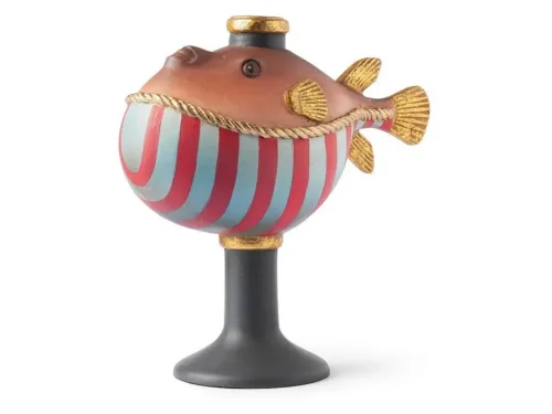 Abhika, Abhika Kerzenständer Kugelfisch Rot H: 21 cm  | Schubiger Möbel