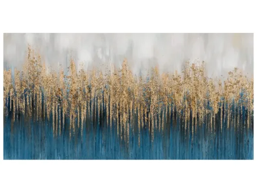 image LAND Bild Abstrakt mit Blau und Gold 1 Gelb | Schubiger Möbel