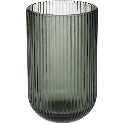 Kersten Trinkglas Stripe, Glas, Grau H: 13 cm  | Schubiger Möbel